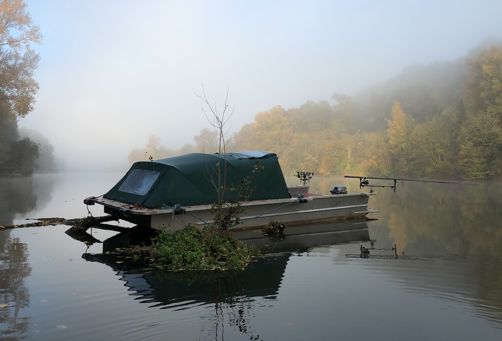 The Lot  Carp fishing on the river Lot. Unique boat fishing in France