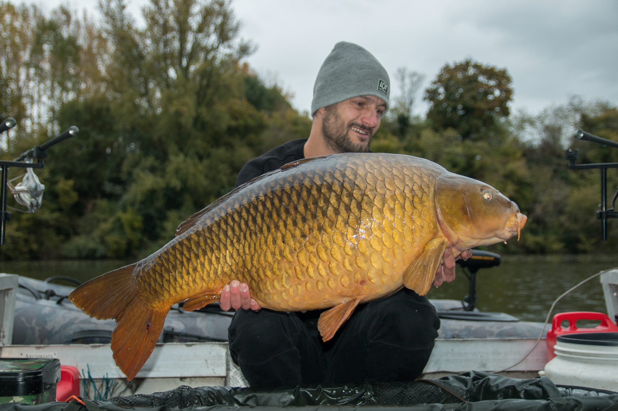 The Lot  Carp fishing on the river Lot. Unique boat fishing in France